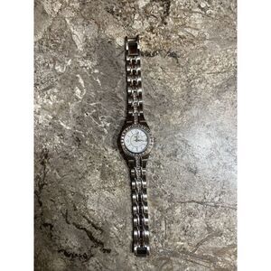 Relic by Fossil  Women's Silver Tone Rhinestone MOP Watch ZR11788 Need Battery